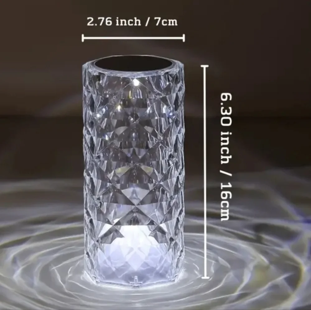 Sale NWT Touch Sensing Table Lamp, Crystal Light, 16 Colors, USB